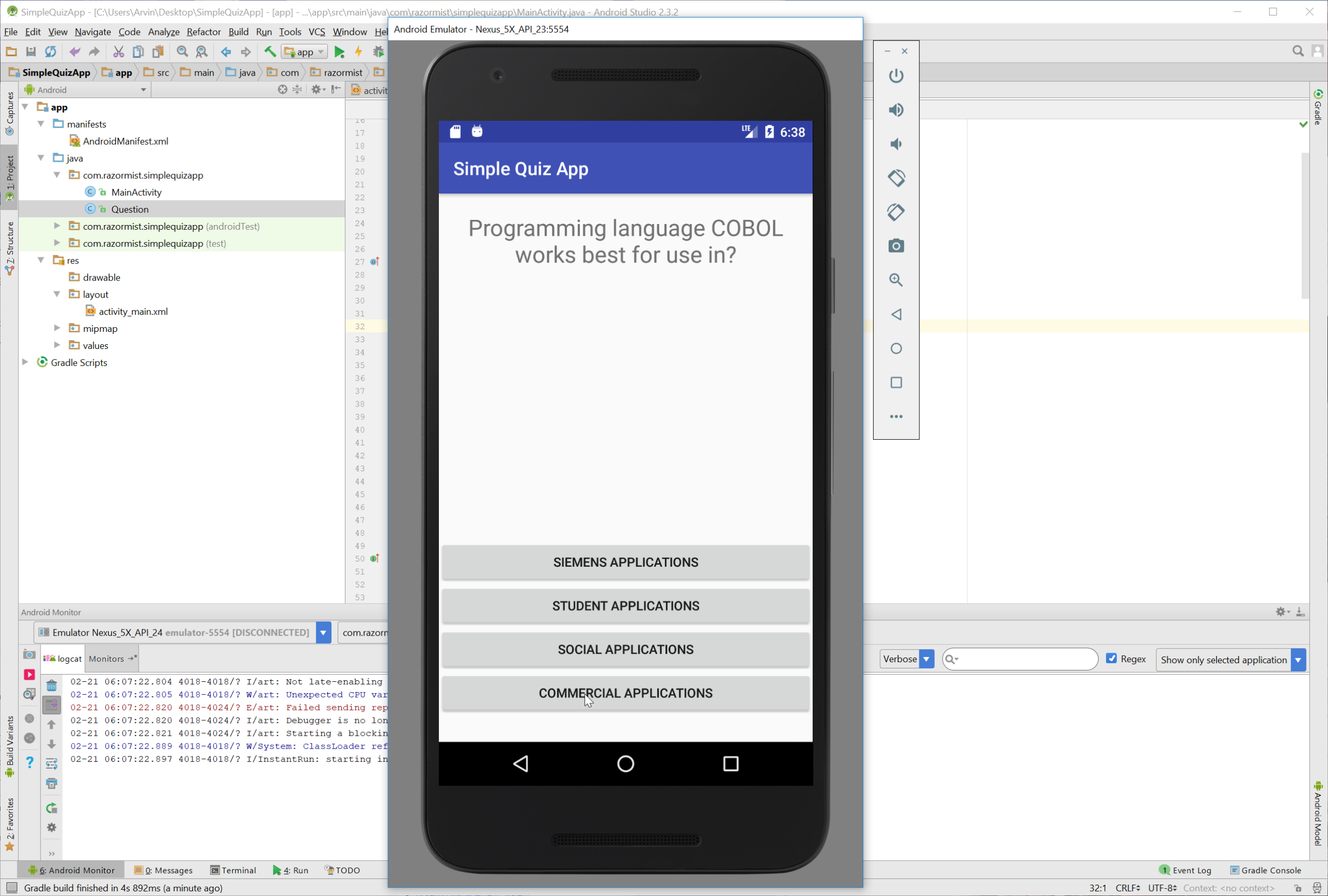 Aplikasi Kuis Android Sederhana Lengkap dengan Source Code