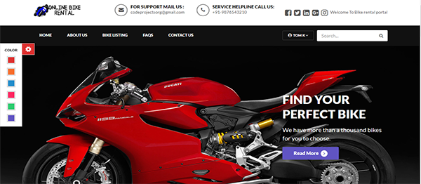 Online Bike Rental System menggunakan PHP